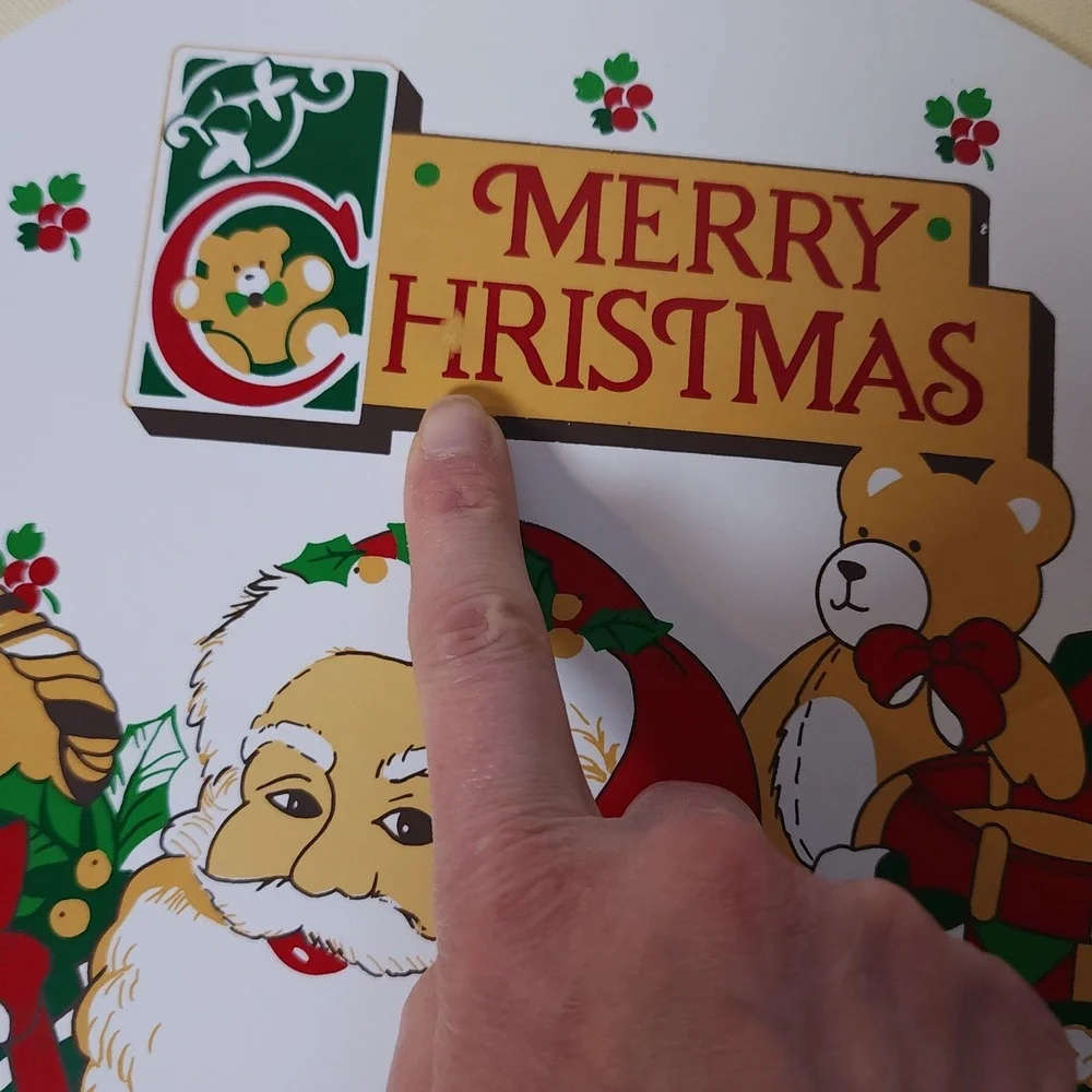 Vinyl Placemats Franco Merry Christmas Santa Lot of 4 Vintage 18 x 12 Retro